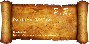 Paulics Róza névjegykártya