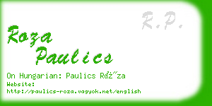 roza paulics business card